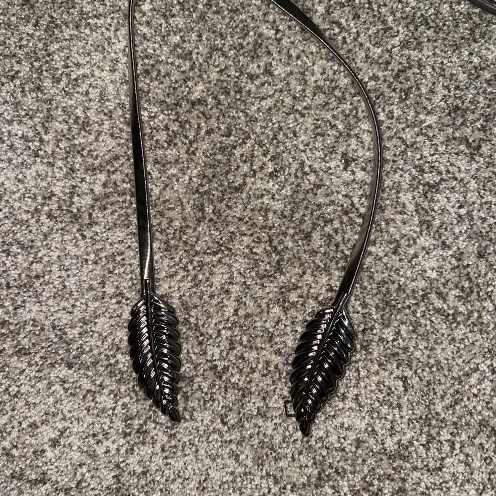 Elegant Black Leaf Accent Belt
